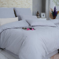 1 x RAW Customer Returns Vency Ranforce model bed set 135 x 200 cm 4 pieces light gray - 100 Oeko-Tex cotton 2 duvet covers 2 pillowcases 80 x 80 cm zip - RRP €53.91