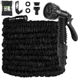 1 x RAW Customer Returns GRANDMA SHARK Garden Hose 30m, Gardena Hose Flexible Water Hose, with 7 Modes Water Spray Gun Extendable Magic Hose Black, 100FT  - RRP €28.99