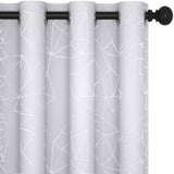 1 x RAW Customer Returns Deconovo Decorative Blackout Curtains Printed Eyelet Curtains for Modern Bedroom 2 Pieces, 140x175 CM, Pearl Gray - RRP €25.86