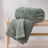 1 x RAW Customer Returns RECYCO Sherpa Blanket Matcha Cuddly Blanket 150x200, XL Large Soft Warm Fluffy Thick Blanket Fleece Blanket Couch Living Room Blanket Sofa Blanket for Bed Sofa Couch Living Room, Green - RRP €35.35