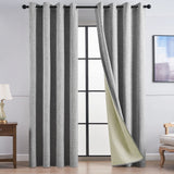 1 x RAW Customer Returns Topfinel linen 100 blackout curtains, opaque curtains with eyelets, gray set of 2, 140 x 225 cm, blackout curtains, decorative living room, bedroom - RRP €35.93