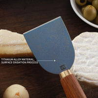 1 x Brand New yq Titanium Cheese Knife for Charcuterie Boards Accessories, Huanghua Pear Wooden Handle Blue Cheese Scoop  - RRP €20.4