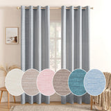 1 x RAW Customer Returns MIULEE Opaque Curtains with Eyelets Thermal Curtain Eyelet Curtain Decorative Slub Linen Window Curtain for Living Room Bedroom Set of 2 140 x 245 cm W x H Blue Gray - RRP €40.15