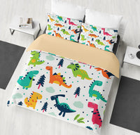 1 x RAW Customer Returns HZVRTN Children s Bedding Dinosaur Duvet Cover Set, Modern 3D Dinosaur Printed Children Boys Children s Bed Duvet Cover Set Microfiber 3 Pieces with Pillowcase 135 x 200 cm, Green  - RRP €33.26