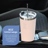 1 x RAW Customer Returns BOZ drinking cup with lid and straw - coffee cup to go 650 ml - cup with straw - leak-proof dishwasher safe - insulated cup 4h hot 8h cold - pink - RRP €16.99