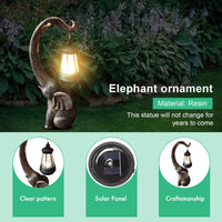 1 x RAW Customer Returns HIAME Garden Decoration Figures Solar Light, Elephant Duck Animal Statue Decoration for Garden, Garden Figures Solar Illuminated Sculpture Ornaments for Outdoors, Resin Sculpture Animal Statues Figure - RRP €31.99