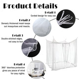 1 x RAW Customer Returns Mosquito net outdoor Hillylolly mosquito net for double beds single beds, fly net bed, insect protection net outdoor without entrance, mosquito net rectangular 220 200 200cm for camping double door  - RRP €23.98