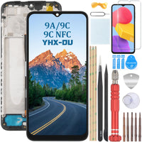 1 x RAW Customer Returns YHX-OU 6.53 Black Display Frame for Xiaomi Redmi 9A Redmi 9C Redmi 9C NFC Full LCD Screen Touch Assembly Replacement with Installation Tool Redmi 9A Redmi 9C Tempered Glass - RRP €30.08