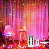 1 x RAW Customer Returns SUNNEST LED Fairy Lights Curtain Lights 300 LEDs USB Curtain Lights String Light 8 Modes with Remote Control Timer IP68 for Decorative Interior Lighting Blue  - RRP €11.09