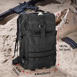 1 x RAW Customer Returns ProCase Military Tactical Backpack 35L US Cooper Molle Large Capacity 2 Days Army Assault Pack Go Bag Hiking Backpack for Hiking Hunting, Trekking Camping Outdoor Sports Activities Black - RRP €36.29