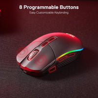 1 x RAW Customer Returns Redragon M719 Wireless Optical Gaming Mouse, 7 Programmable Buttons, RGB Backlit, 10,000 DPI, Ergonomic PC Computer Gaming Mice with Fire Button - RRP €36.83