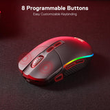 1 x RAW Customer Returns Redragon M719 Wireless Optical Gaming Mouse, 7 Programmable Buttons, RGB Backlit, 10,000 DPI, Ergonomic PC Computer Gaming Mice with Fire Button - RRP €36.83