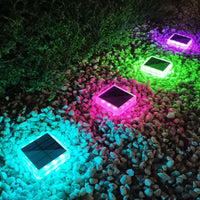 1 x RAW Customer Returns Lacasa Solar Floor Lights Outdoor, 40LM Pack of 4 Solar Lights for Outdoor Use, IP68 Waterproof Auto ON OFF Solar Lamps LED Path Lights for Garden Lawn Patio Driveway 4 Pieces - RGB Color Changing  - RRP €37.99