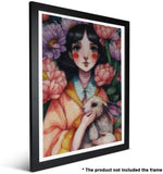 2 x Brand New Ginfonr DIY Diamond Painting Accessories Girl Rabbit Flowers Set Full, 5D Diamond Painting Cartoons Pictures Kit Crystal Rhinestone Embroidery Decoration For Home Wall D cor 30x40 cm - RRP €40.8