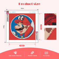 2 x Brand New MOGTAA 5D DIY Diamond Painting with Wooden Frame Mario, Diamond Painting Pictures Set, Full Drill Diamond Painting for Children Girls Boys, Arts Craft for Home Wall Decor 18 x 18 cm - RRP €40.8