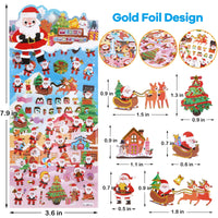 13 x Brand New Christmas stickers, self-adhesive Christmas stickers, Christmas stickers for scrapbook gifts, Christmas stickers for children, 4 sheets. - RRP €117.78