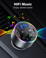 1 x RAW Customer Returns Bluetooth 5.3 FM Transmitter Car, Dual PD 40W Type-C USB Car Fast Charger, Hands-Free Calls Wireless Bluetooth Car Adapter with Microphone, HiFi Sound MP3 Music Player Car Radio Audio Receiver - RRP €36.58