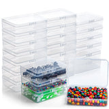 1 x RAW Customer Returns BELLE VOUS Organizer Boxes with Hinged Lid Pack of 24 Clear Plastic Storage Box - 11.5 x 8.5 x 2.8 cm - Boxes for Pills, Jewelry and Craft Supplies - RRP €29.45