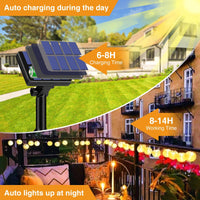 1 x RAW Customer Returns btfarm Solar Fairy Lights Outdoor Lanterns, 12M 25LED Lantern Outdoor Weatherproof IP65 Lantern Fairy Lights Outdoor 8 Modes Solar Fairy Lights Decoration for Garden, Balcony, Terrace, Yard Warm White  - RRP €25.99