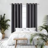 1 x RAW Customer Returns Deconovo opaque curtains with eyelets for bedroom, thermal curtains, opaque, 138 x 107 cm height x width , dark grey, set of 2 - RRP €29.16