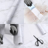 1 x RAW Customer Returns Hode furniture film self-adhesive film white marble film 40cmX10m adhesive film marble look furniture kitchen wall protection film cabinets dining table waterproof removable - RRP €23.99