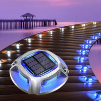 1 x RAW Customer Returns Quntis Solar Floor Lights Outdoor, 8Pack Solar Deck Lights Outdoor Blue White, IP68 Solar Lamps for Outdoor, Floor Spotlights Path Lights Outdoor, Solar Lights Solar Light Deck Path Street Garden Garage Yard - RRP €67.99