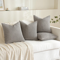 3 x Brand New MIULEE Set of 4 Cushion Covers Decorative Pillowcases Corduroy Sofa Cushions Throw Pillows Pillowcase Couch Cushion Decorative Cover for Sofa Couch Living Room Bedroom Office 45 x 45 cm Light Grey - RRP €68.97