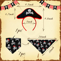 11 x Brand New JeVenis Pirate Captain Dog Costume Pirate Captain Hat Pirate Headband for Dog Puppy Costume - RRP €121.99