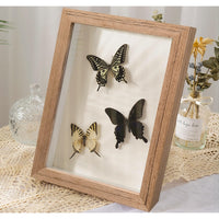 1 x RAW Customer Returns 3D picture frame wood 20x25cm 2 pack Dark wooden photo frame made of solid wood and real glass for objects up to 1.5cm - RRP €21.07