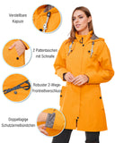 1 x RAW Customer Returns ATLASLAVA Rain Jacket Women Waterproof Hooded Transition Jacket Long with Breathable Lining Trench Coat Windbreaker Yellow M - RRP €63.52