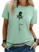 1 x RAW Customer Returns Dresswel Women s Bee Short Sleeve Round Neck T-Shirt Olive XL - RRP €24.0