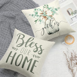 1 x RAW Customer Returns Dremisland Set of 4 Spring Cushion Covers 40 x 40 cm Eucalyptus Wreath Vase Decorative Cushion Covers Linen Green Plant Cushion Cover Sofa Decorative Cushion Sofa Cushion Cafe Garden Outdoor Home Decoration - RRP €17.53