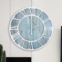 1 x RAW Customer Returns Maxstar Large Wall Clock with Retro Roman Numerals, Modern Round Wall Clocks Almost Silent, Easy to Read for Living Room Home Kitchen Bedroom Office School 40cm - RRP €24.19