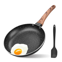 13 x Brand New BIWHALE non-stick frying pan 24 cm, induction non-stick pan with silicone spatula, 4.2 cm inner height, non-stick coated handle with wood grain dishwasher safe suitable for all types of stoves - RRP €265.2