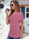 1 x RAW Customer Returns MOLERANI Women s Casual Short Sleeve T-Shirt Blouse Tops with Round Neck and Loose Tunic T-Shirt Pink, XL  - RRP €20.16