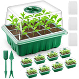 1 x Brand New ASTARON 12 Pack Seed Trays, Thickened Seedling Starter Kit with 144 Cells Humidity Dome Plant Starter Kit Mini Indoor Greenhouse - RRP €22.8