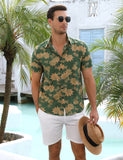 1 x RAW Customer Returns Voqeen Men s Hawaiian Shirts, Short Sleeve Button Down Cotton Shirt Aloha Floral Summer Casual Tops for Beach Vacation Regular Fit - RRP €20.39