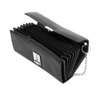 1 x RAW Customer Returns SWISSONA Set waiter s bag including wallet secured with chain, in black - RRP €37.99