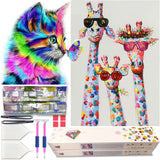 1 x RAW Customer Returns KEYRANKE 2 Pieces 5d Diamond Painting Children Complete Diy Kit Diamond Painting cat Set, Pastime for Adults Children Daimon Painting, Free Upgrade Gift Box - RRP €15.12