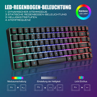 1 x RAW Customer Returns RedThunder K84 Wireless Gaming Keyboard and Mouse Set, QWERTZ DE Layout, Rechargeable Compact, Ultralight - with honeycomb construction for PC MAC PS5 Xbox Gamer - RRP €64.99