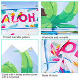 14 x Brand New HOWAF Aloha Background Banner for Hawaiian Party Decoration, Large Fabric Wall Garden Outdoor Banner for Tropical Summer Party Decoration, Photo Booth Background Banner for Beach Luau Tiki Party Decoration, 185 110cm - RRP €180.46