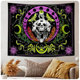 14 x Brand New Roninkier blacklight tapestry psychedelic tarot - skull wall tapestry UV wall cloth psychedelic wall cloth XXL anime tapestry wall hanging Halloween Christmas for bedroom, 150x200m - RRP €391.86