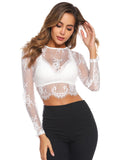 1 x RAW Customer Returns Wayleb Dirndl Blouse Women s Sexy Top Women s Lace Tops Crop Top Lace Party Tops Women Long Sleeve Short Sleeve Oktoberfest Traditional Blouse White Black - RRP €25.28