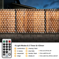 1 x RAW Customer Returns CORST light net 6x2M mesh light chain outside inside with plug, outdoor garden light chain for bushes tree lights net waterproof with remote control timer white  - RRP €33.02