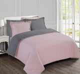 1 x RAW Customer Returns Vision Reversible Duvet Cover, Cotton, Grey Pink, 240 x 220 cm - RRP €35.65