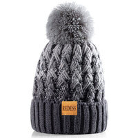 4 x Brand New REDESS Women s Winter Pom Pom Hat Warm Fleece Lined Hats, Thick Soft Snow Knit Crossover Beanie for Ladies - RRP €79.96