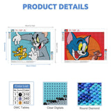 3 x Brand New EOBROMD 2 Pieces Diamond Painting Kit Cat and Mouse, 5D Diamond Painting Pictures Adults Classic Anime, DIY Diamond Painting Pictures Diamond Painting Set for Wall Decoration 30 x 40 cm - RRP €61.2