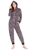 1 x RAW Customer Returns CityComfort Jumpsuit Women s Cuddly Fleece One-Piece Pajamas Onesie Women s S-XL Pink Leopard, S  - RRP €29.5