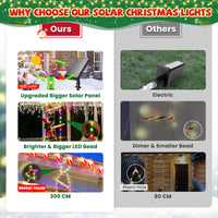 1 x RAW Customer Returns KOOPER Christmas Lights Outdoor, 300 cm Christmas Decoration Solar Ladder Lights with Santa Claus and Remote Controls, 8 Modes Solar Fairy Lights Outdoor, IP65 Waterproof Christmas Decoration Solar Lamps - RRP €30.24