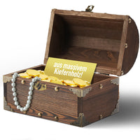 1 x RAW Customer Returns Heimfreude treasure chest Jack 18x11x11cm made of solid pine wood as a cash gift for wedding or communion, jewelry box or as a treasure chest for a treasure hunt - RRP €25.16